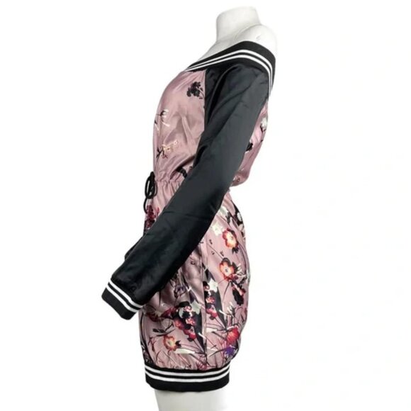 Off The Shoulder Floral Dress Pink/Black - Picture 2 of 3